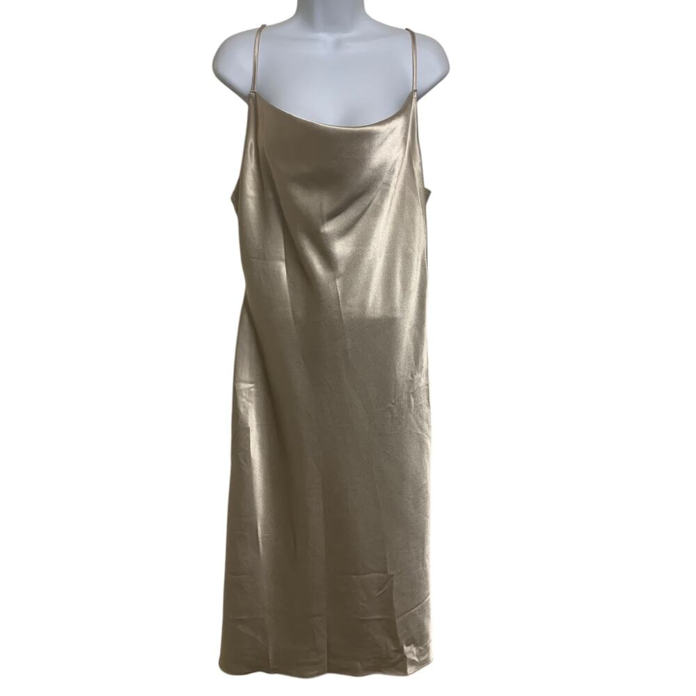 Birdy Grey Gold Satin Bridesmaids Dress Womens Size XL